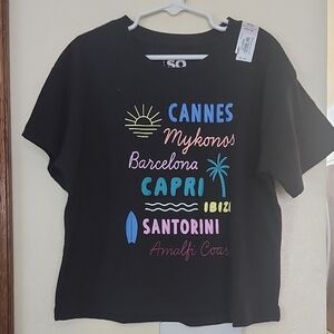 Kohl's Black Short-Sleeve Boxy Tee